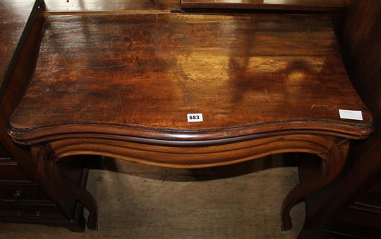 19th century French mahogany card table(-)